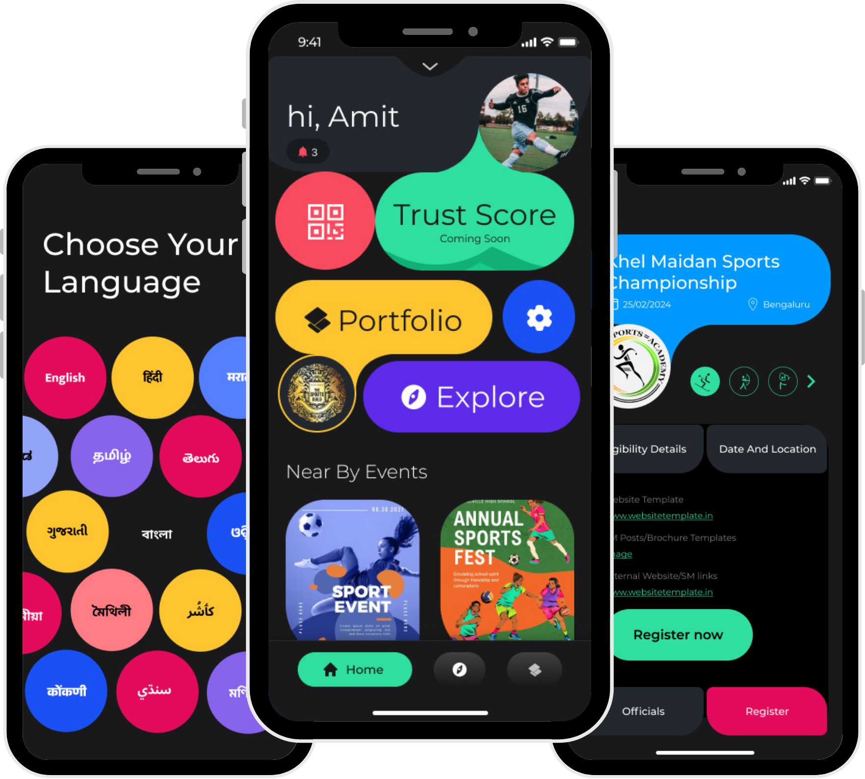 SportsKeyz athlete identity card on mobile