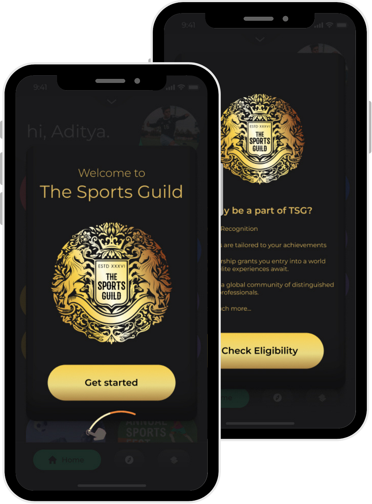 The Sports Guild member dashboard